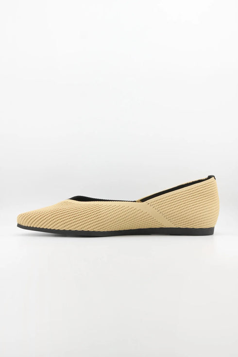 Miss Elastic Knit Slip-On Two-Tone Flats